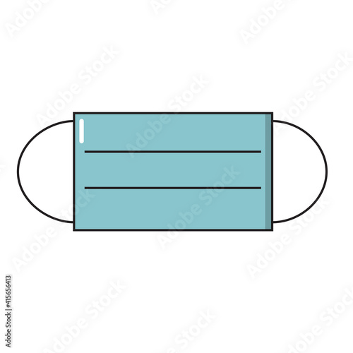 Medical protective mask simple icon in trendy line style isolated on white background for web apps and mobile concept. Vector Illustration