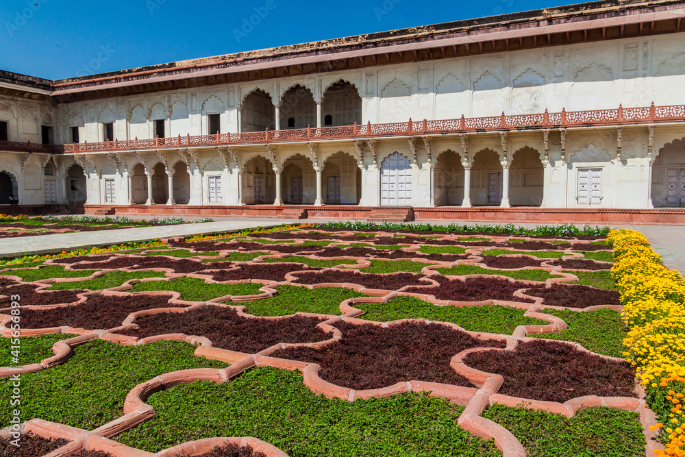 Anguri Bagh courtyard at Agra Fort, Uttar Pradesh state, India