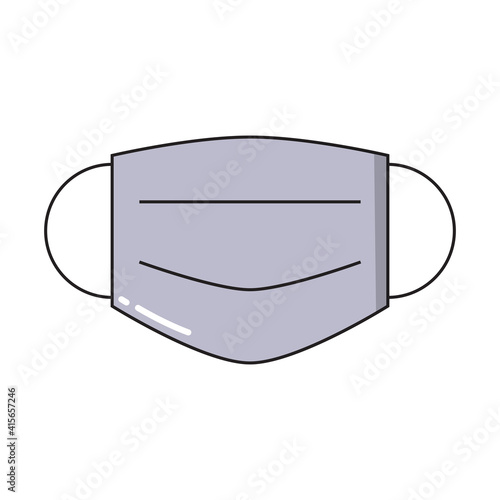 Medical protective mask simple icon in trendy line style isolated on white background for web apps and mobile concept. Vector Illustration