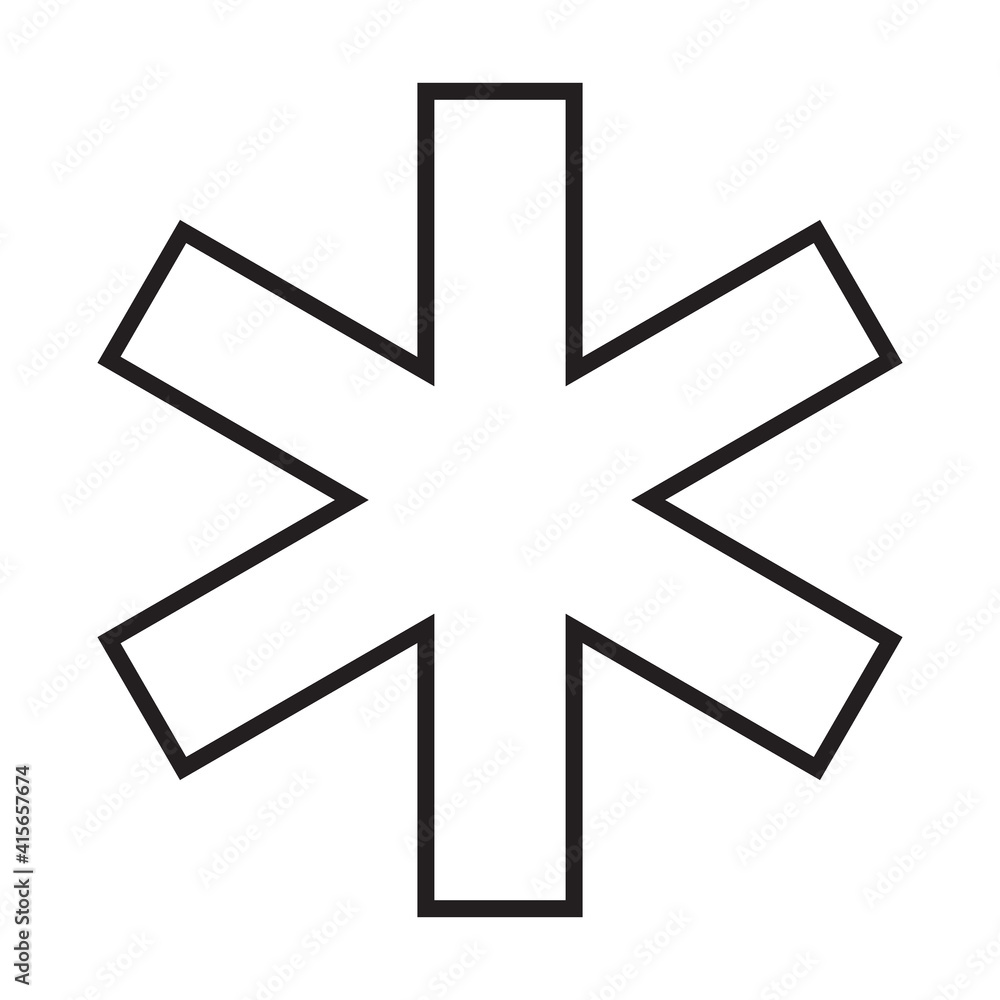 Star of life simple medical icon in trendy line style isolated on white background for web apps and mobile concept. Vector Illustration Star of life simple medical icon in trendy line style isolated on white background for web apps and mobile concept. Vector Illustration
