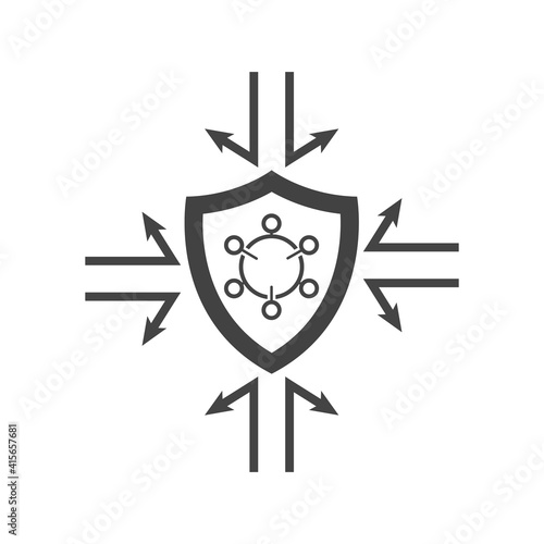 Vector icon of virus protection on white isolated background.