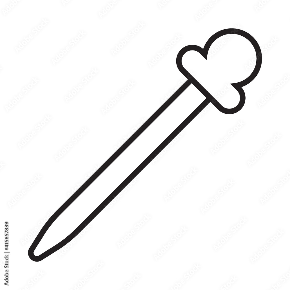 Pipette simple medical icon in trendy line style isolated on white background for web apps and mobile concept. Vector Illustration Pipette simple medical icon in trendy line style isolated on white background for web apps and mobile concept. Vector Illustration
