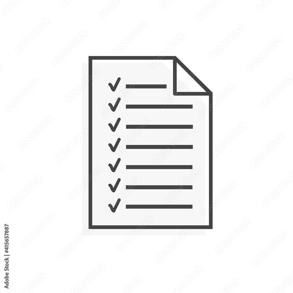 Vector document icon. Document verification symbol on white isolated background. Vector document icon. Document verification symbol on white isolated background.