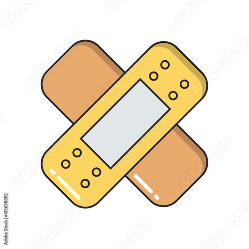 Patch simple medical icon in trendy line style isolated on white background f...