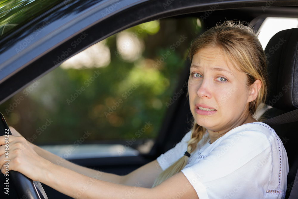 picture of scared female driver