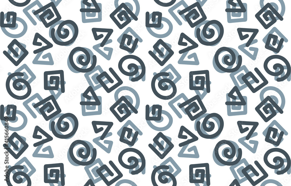 Organic spiral and oval forms pattern. Hand draw shapes in chaotic composition. Organic spiral and oval forms pattern. Hand draw shapes in chaotic composition.