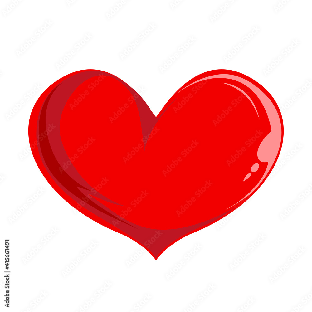 Red volumetric heart template isolated on white background. A beautiful symbol of love and romance for design. Jpeg illustration Red volumetric heart template isolated on white background. A beautiful symbol of love and romance for design. Jpeg illustration