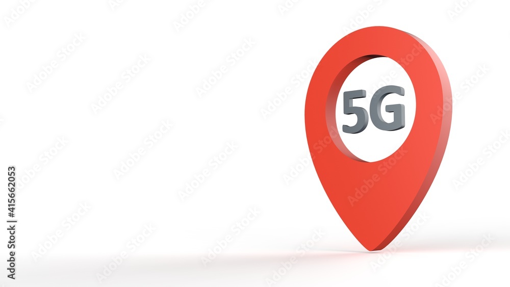 Orange Red 5G icon 3d illustration render Orange Red 5G icon 3d illustration render