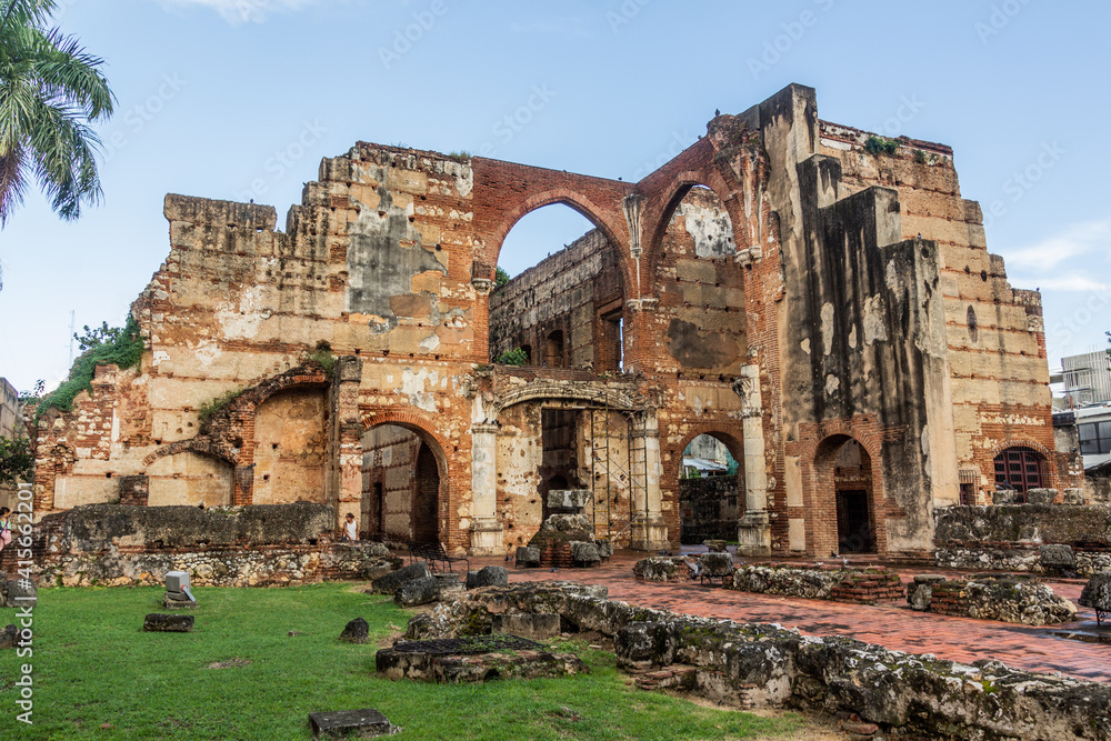 Hospital San Nicolas de Bari ruins in Santo Domingo, capital of Dominican Republic.