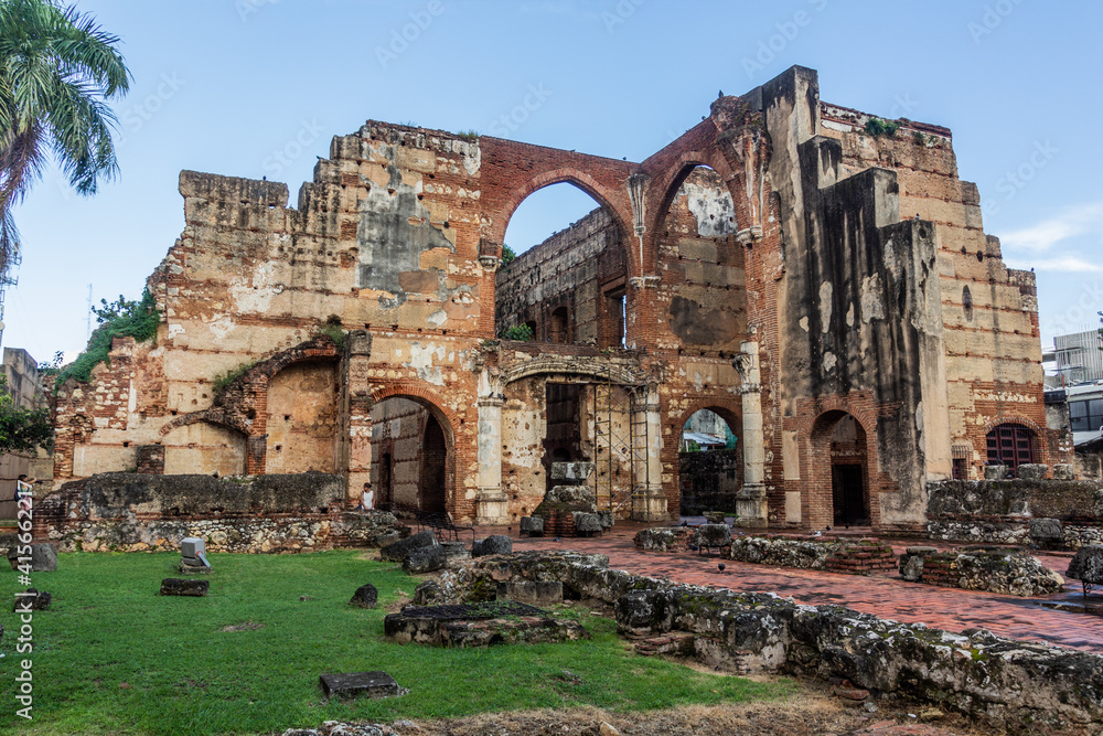 Hospital San Nicolas de Bari ruins in Santo Domingo, capital of Dominican Republic.