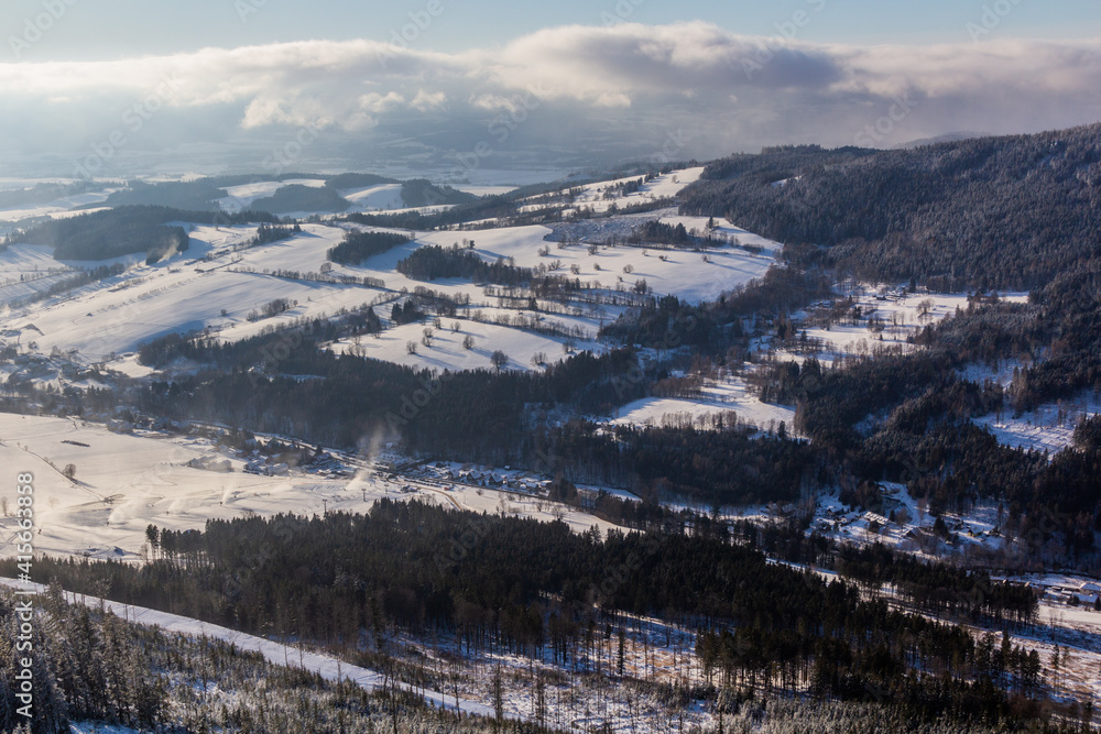Winter view of Dolni Morava valley, Czech Republic