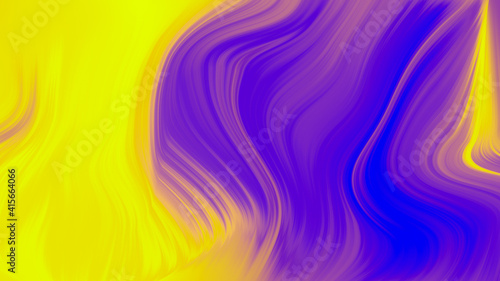 Abstract blue yellow gradient wave background. Neon light curved lines and geometric shape with colorful graphic design.