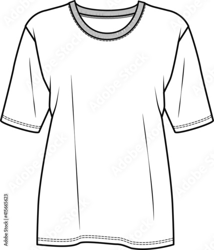 WOMEN'S T SHIRT DESIGN. T shirt flat sketch vector illustration