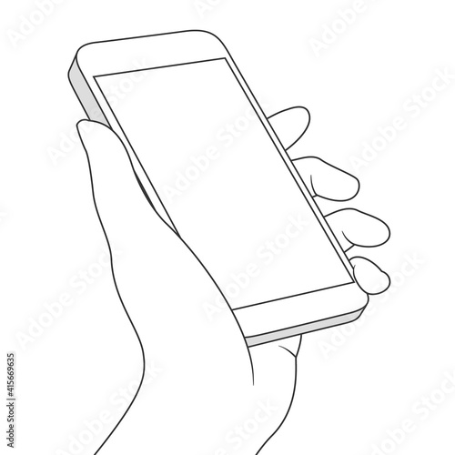 Hand holding smartphone