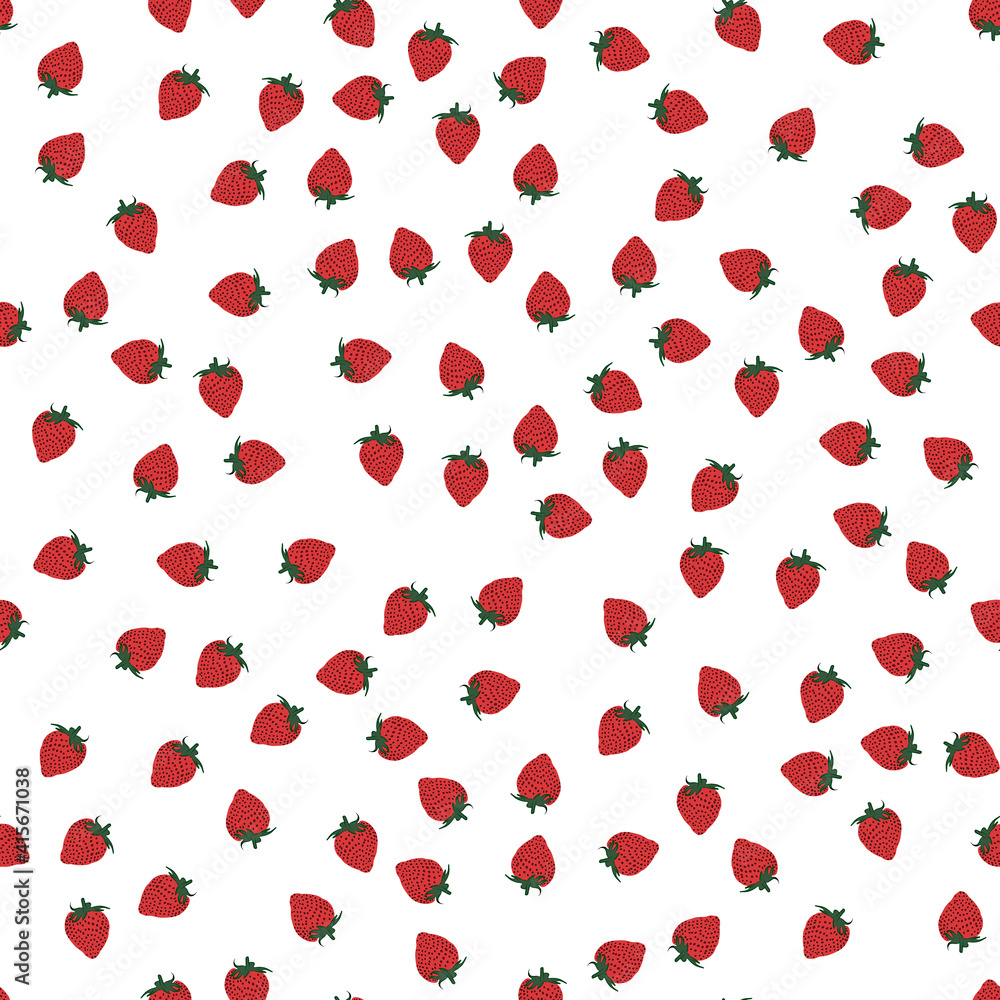 Strawberries seamless pattern with berries vector illustration Strawberries seamless pattern with berries vector illustration