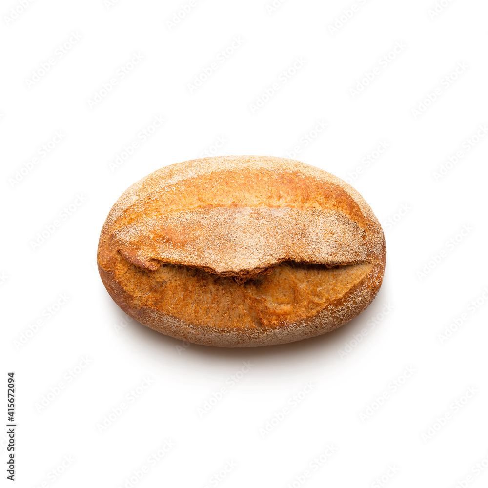 Round baked bread with brans Round baked bread with brans