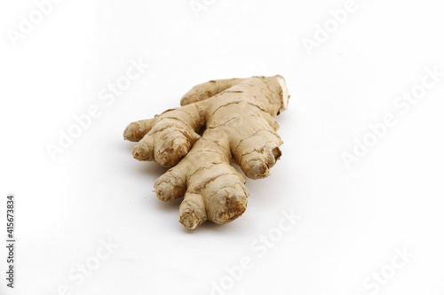 ginger root isolated on white background. Close up photo. Spices and flavors used in cooking