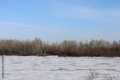 Siberian River bank in winter © Andrey
