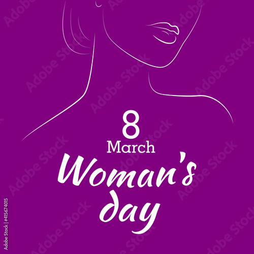 Happy women's day 8 march minimalist poster design template print ready cmyk - vector