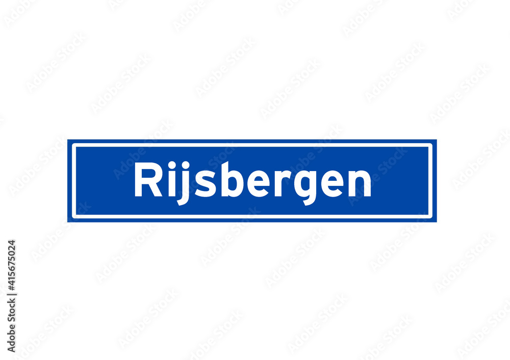Rijsbergen isolated Dutch place name sign. City sign from the Netherlands.