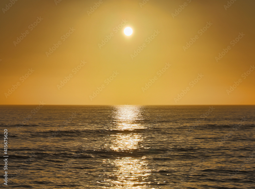 A beautiful golden hour scene  at Sunset Cliffs in San Diego, Ca.