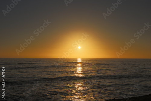 Fototapeta Naklejka Na Ścianę i Meble -  A beautiful sunset over the ocean at Sunset Cliffs in California. Magic hour sky.