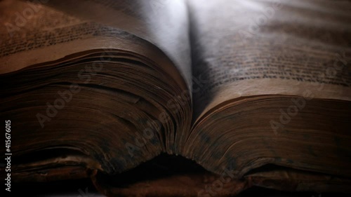 Very old book, close up
