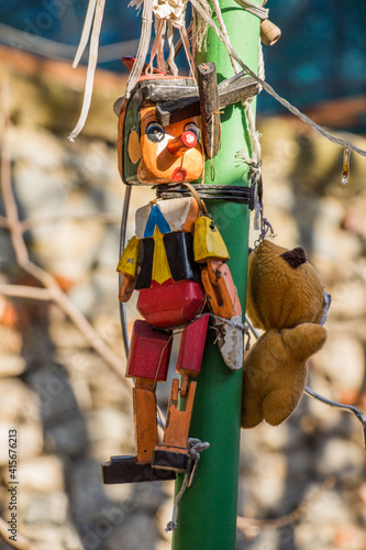 Wooden pinocchio doll with ...