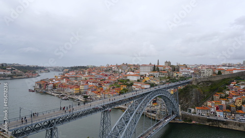Porto  Portugal - Ponte Lu  z I  it is a bridge in metallic structure with two decks  built between the years 1881 and 1888. River Douro