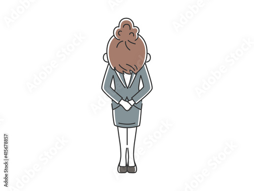 Bild auf Leinwand 謝罪する女性のイラスト