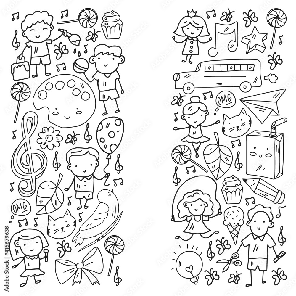 Vector pattern with items for school. Online internet education, e-learning. Vector pattern with items for school. Online internet education, e-learning.