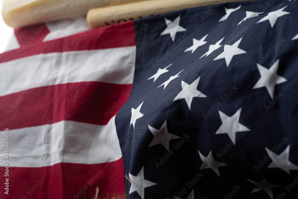 Obraz premium The flag and the constitution of United states of America 