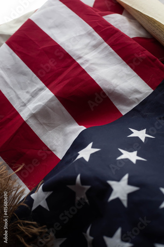The flag and the constitution of United states of America 