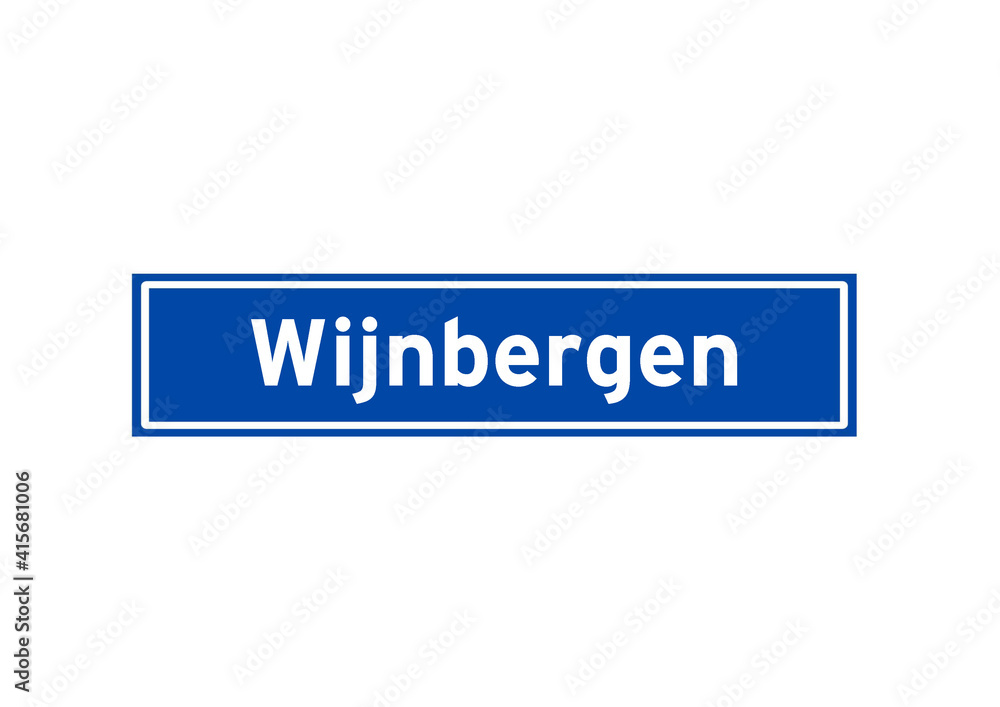 Wijnbergen isolated Dutch place name sign. City sign from the Netherlands. Wijnbergen isolated Dutch place name sign. City sign from the Netherlands.