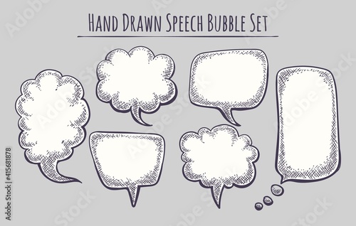 Hand drawn speech bubble set