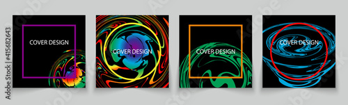 Creative cover design for story template. Social media posts, Square banner art style. Collection backgrounds with abstract spots.