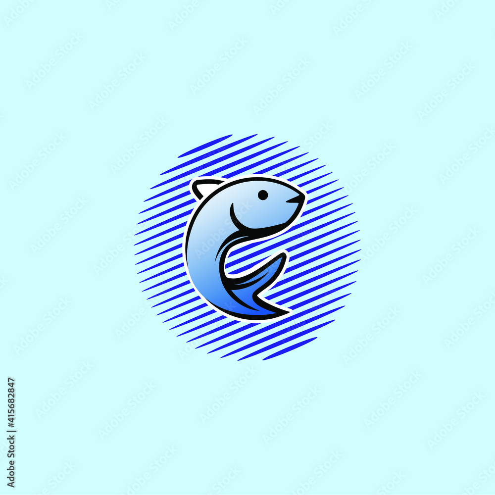 Fototapeta premium Fish Logo design vector template. Seafood restaurant shop store Logotype concept icon. 