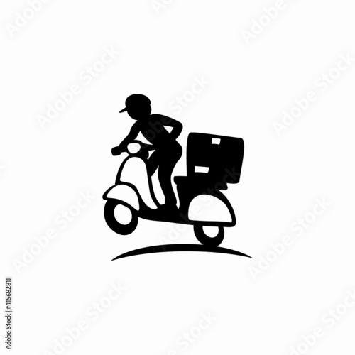 Delivery and Courier Motorbike Logo. Icon & Symbol Vector Template.
