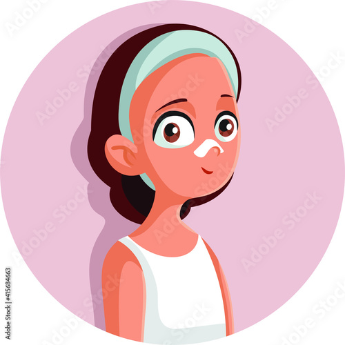 Teen Girl Removing Blackheads with Nose Patch