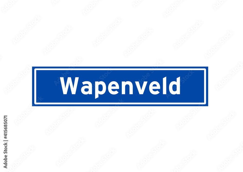 Wapenveld isolated Dutch place name sign. City sign from the Netherlands.