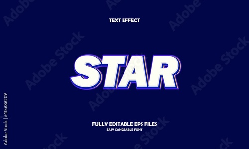 Editable text effect star title style