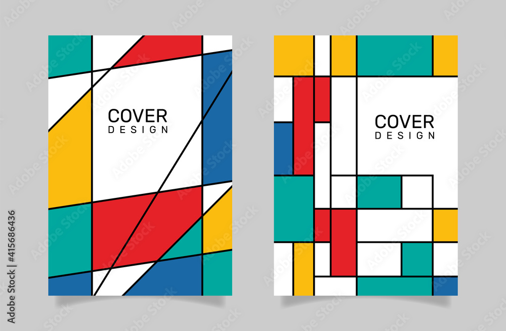 Fototapeta premium Cover collection in bauhaus style. - Vector