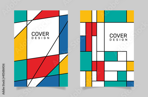 Cover collection in bauhaus style. - Vector