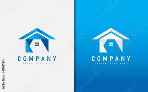 Abstract Creative House Logo Design. Modern Building Logo Design Illustration.