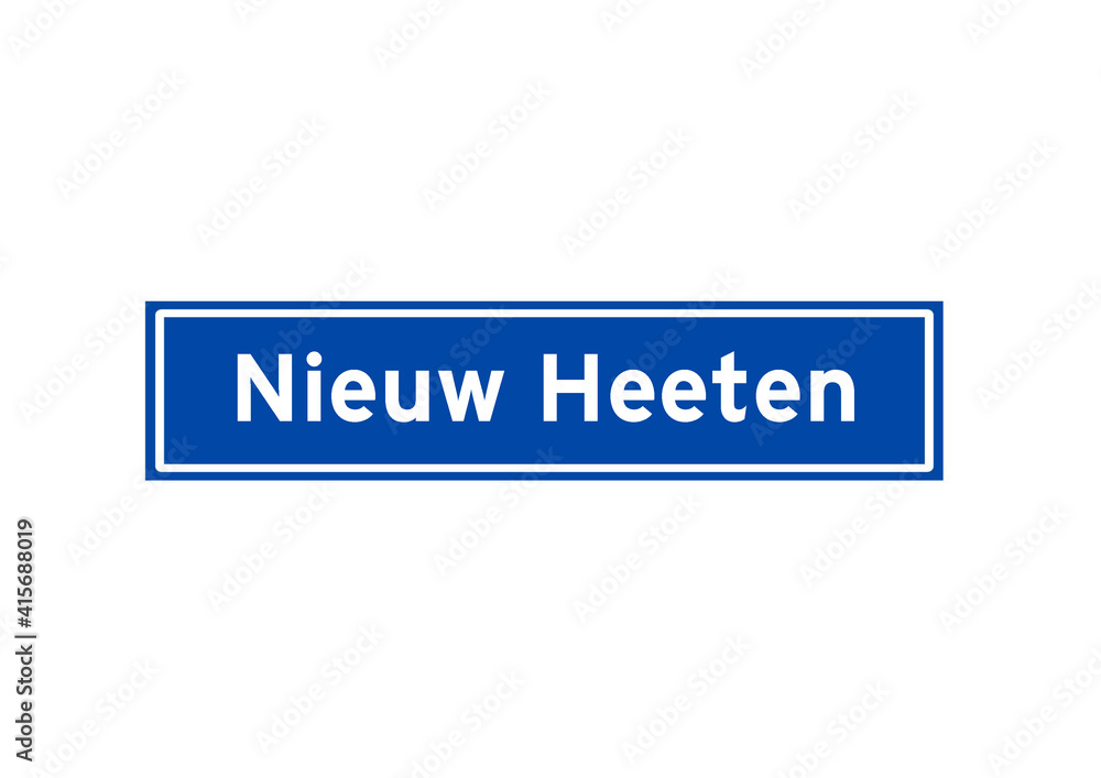 Nieuw Heeten isolated Dutch place name sign. City sign from the Netherlands. Nieuw Heeten isolated Dutch place name sign. City sign from the Netherlands.