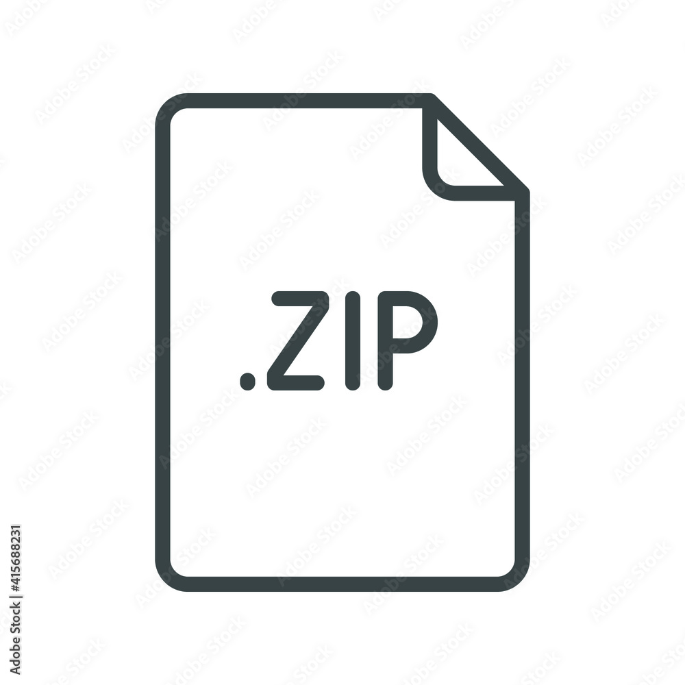 ZIP file format line icon. Linear style sign for mobile concept and web design. Simple outline symbol. Vector illustration isolated on white background. EPS 10. ZIP file format line icon. Linear style sign for mobile concept and web design. Simple outline symbol. Vector illustration isolated on white background. EPS 10.