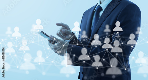 Cuadro en lienzo People network on internet
