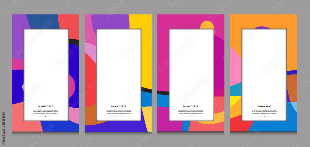 Vector colorful geometric curve frame and border background for Summer