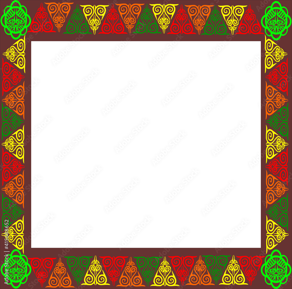 Obraz premium This image is a vector graphic image, can be used for backgrounds, clipart, engraving patterns, photo frames, etc. This image design uses a traditional Indonesian ethnic batik pattern.