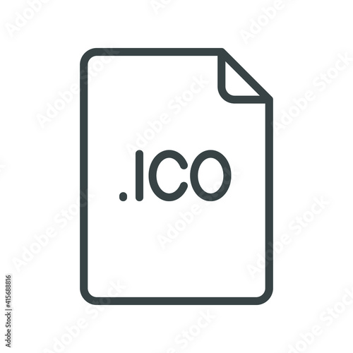 ICO file format line icon. Linear style sign for mobile concept and web design. Simple outline symbol. Vector illustration isolated on white background. EPS 10.